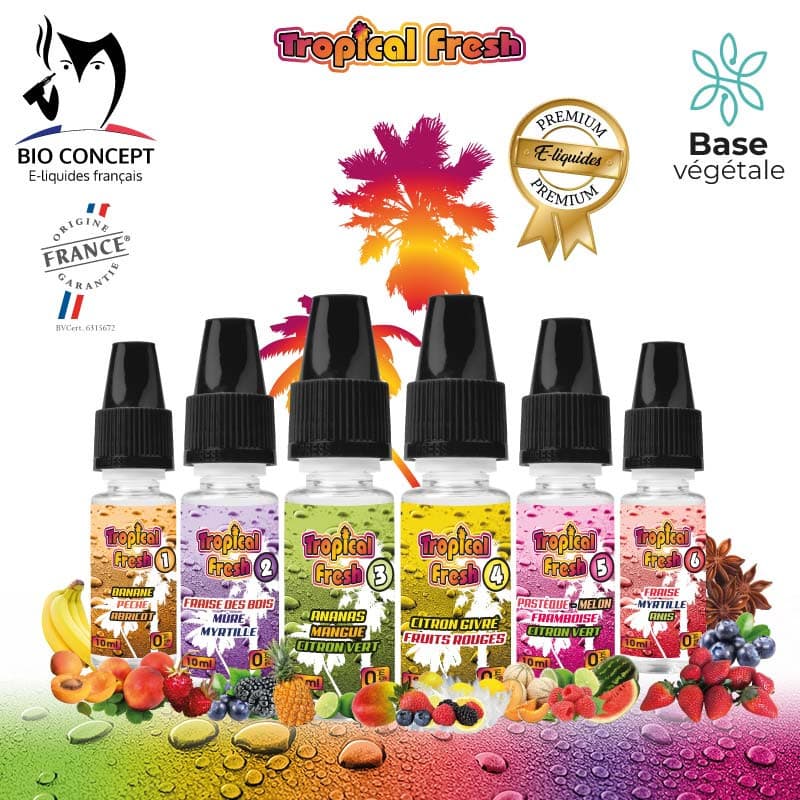 E-LIQUIDES BIO CONCEPT TROPICAL FRESH | France Clope E-LIQUIDES BIO CONCEPT TROPICAL FRESH | France Clope