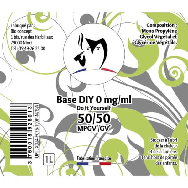Base DIY 50/50 5L étiquette