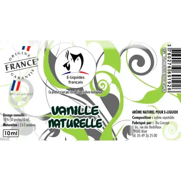 Arome DIY vanille naturelle Etiquette