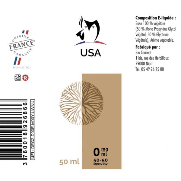 e-liquide tabac USA 50ml 2