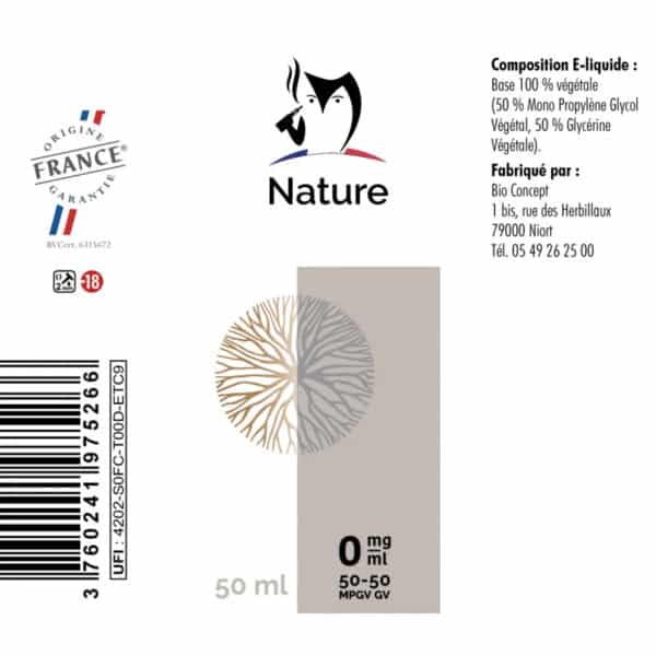 E-liquide Sans Propylene Glycol Nature