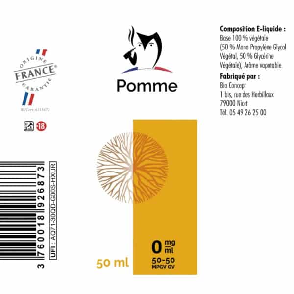 eliquide gout pomme 50ml 2