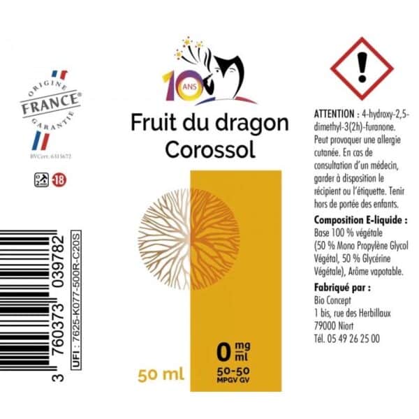 e-liquide fruit du dragon et fruit corossol