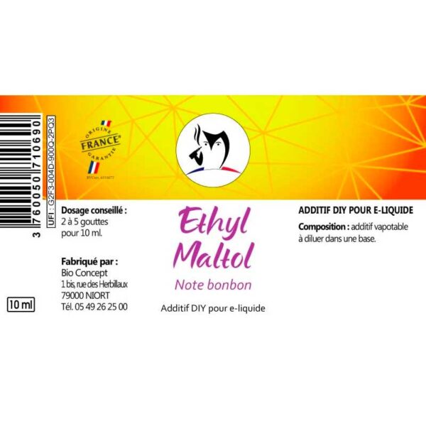 additif diy ethyl-maltol étiquette