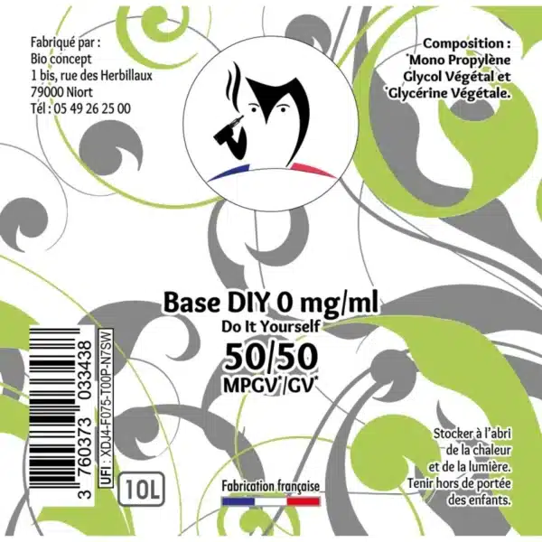 Base DIY 50/50 10L etiquette