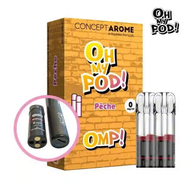 pod-compatible-elfbar-elfa-peche-omp-1.webp Recharge Elfbar Pomme Pêche — cartouche OMP compatible ELFA 2ml
